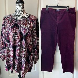Cato Women's Cropped Pants and blouse bundle. Size 16/18